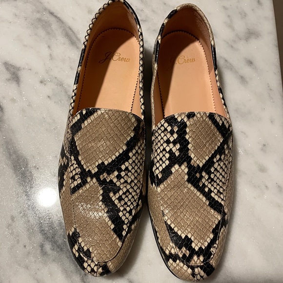 J.Crew Cecile Smoking Slippers Snake Embossed Size 7.5. - Picture 2 of 5